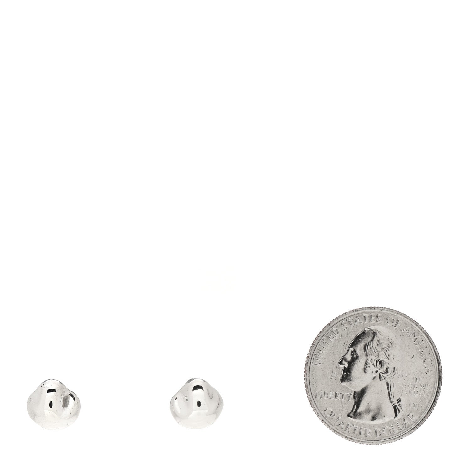 Tiffany Sterling Silver Elsa Peretti Nugget Earrings 2 of 4