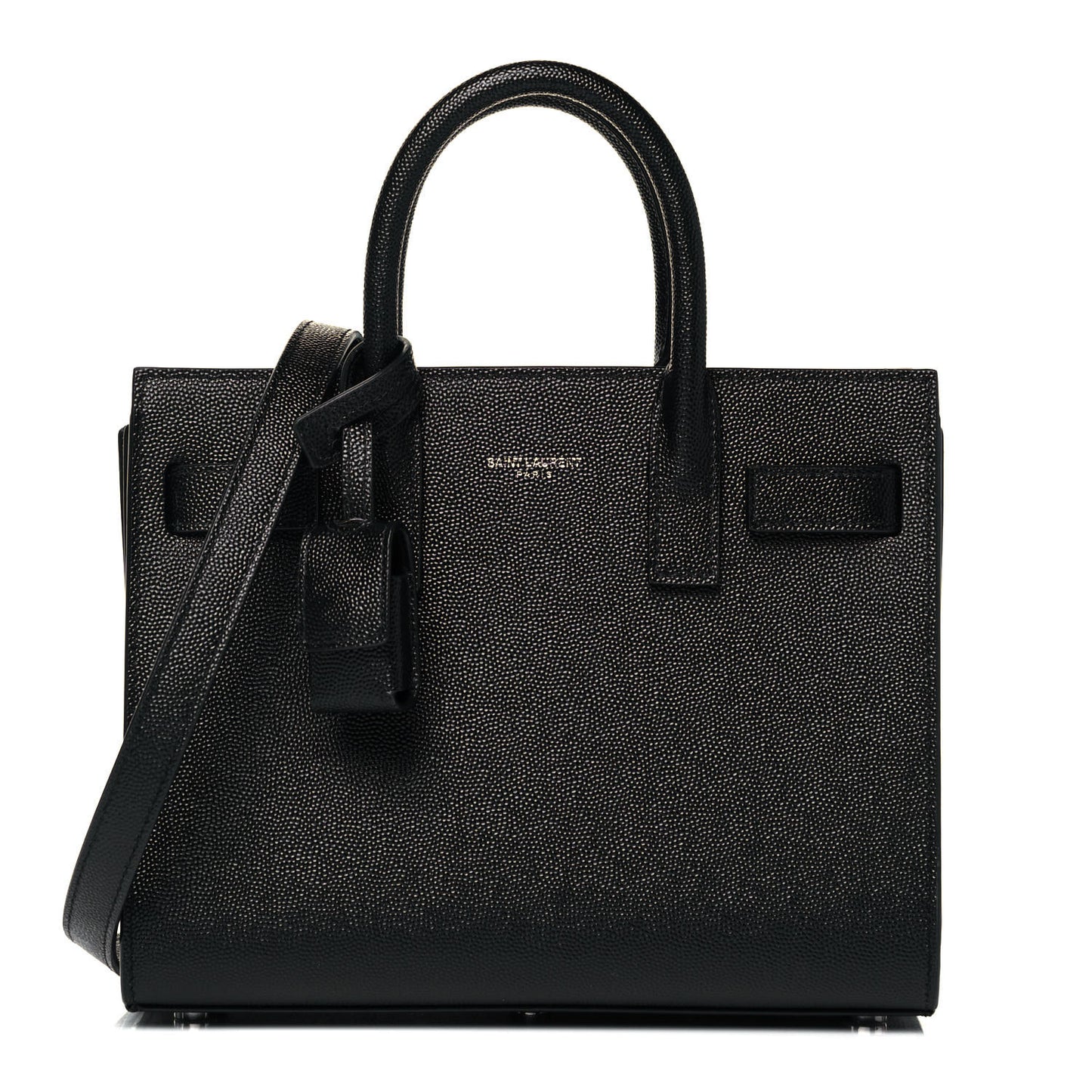 Grained Calfskin Nano Sac De Jour Black