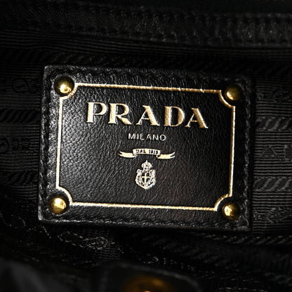 Prada Tessuto Nylon Jacquard Logo Drawstring Tote Black 6 of 9