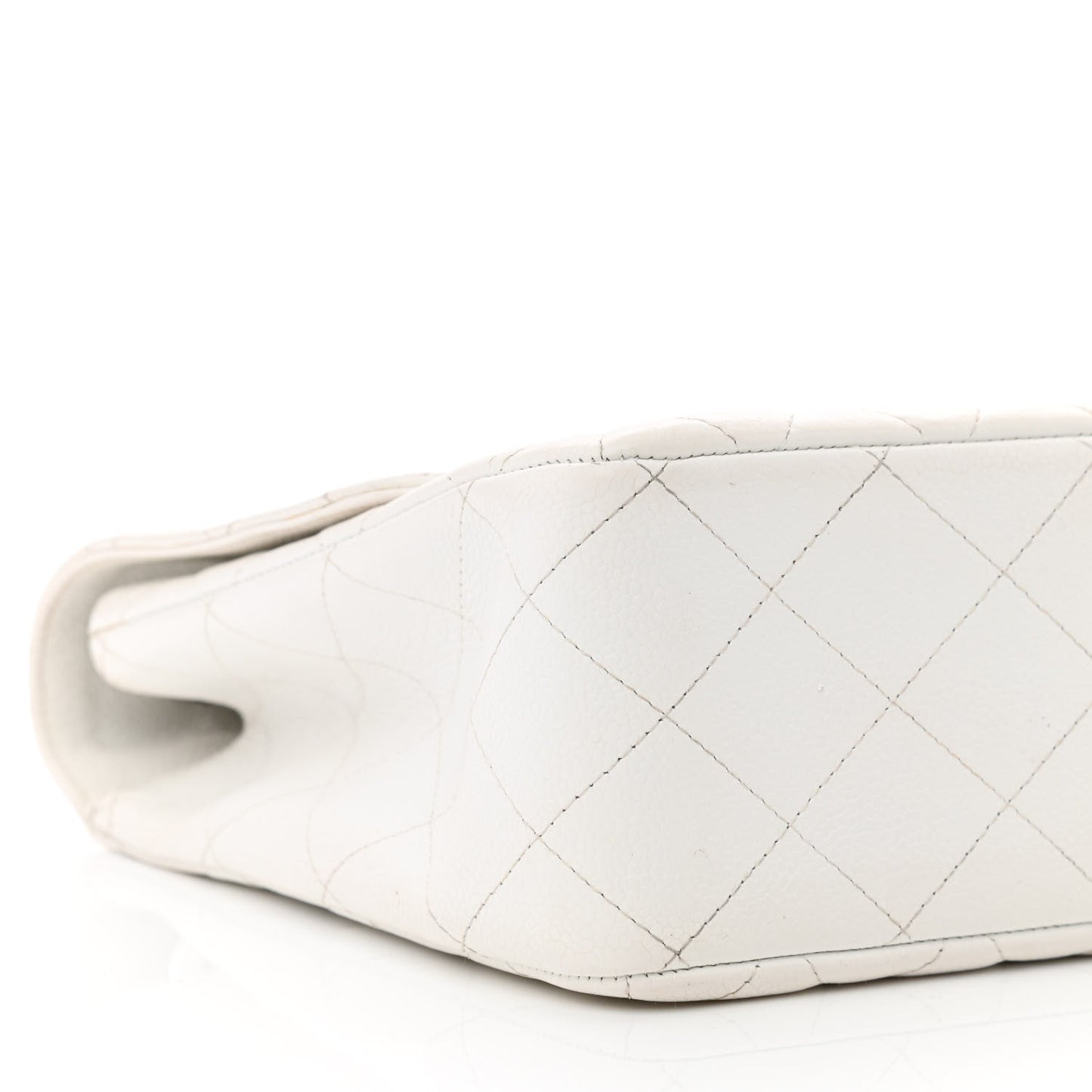 Caviar Quilted Jumbo Single Flap White