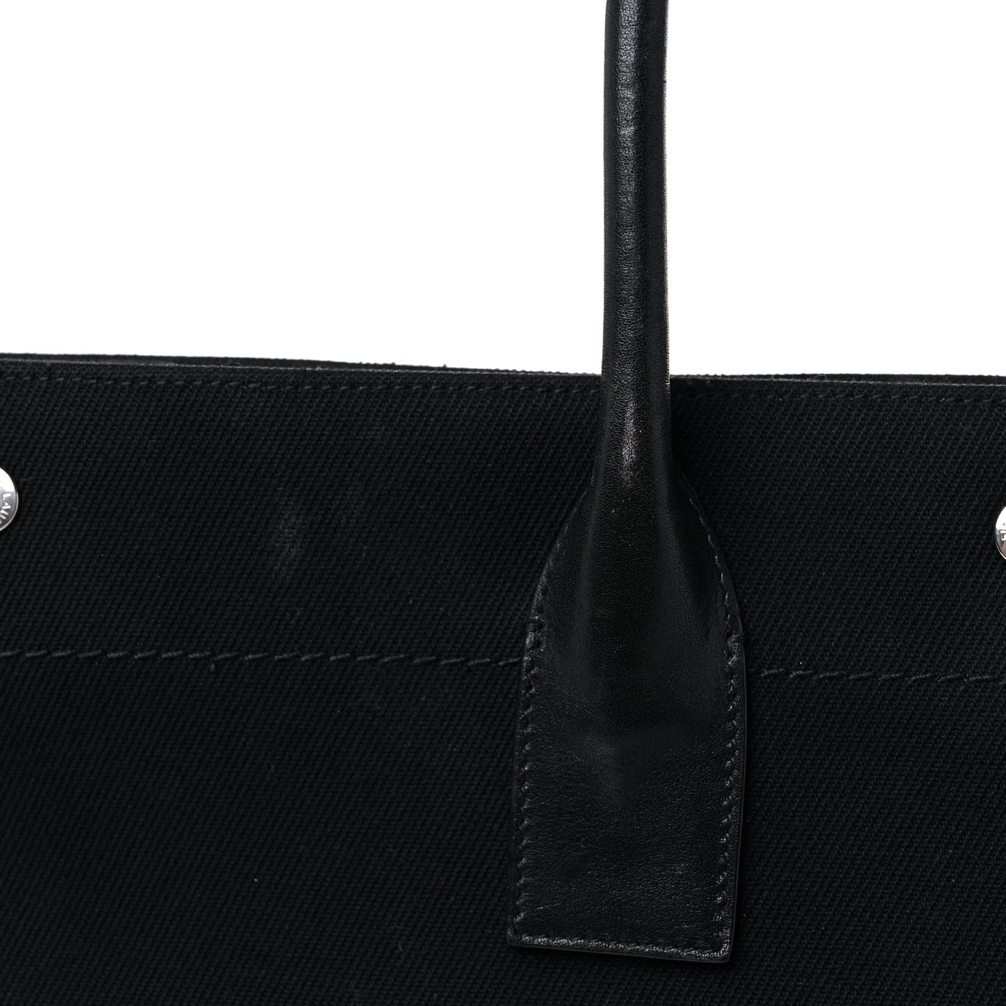Linen Calfskin Rive Gauche Tote Black
