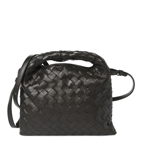 Calfskin Intrecciato Mini Hop Kaki