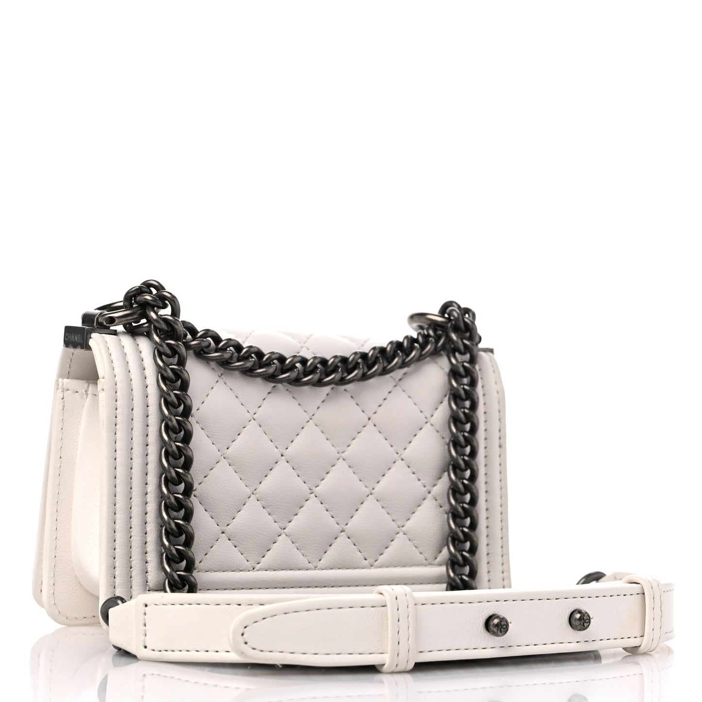 Lambskin Calfskin Tweed Success Story Set of 4 Minis Bags White