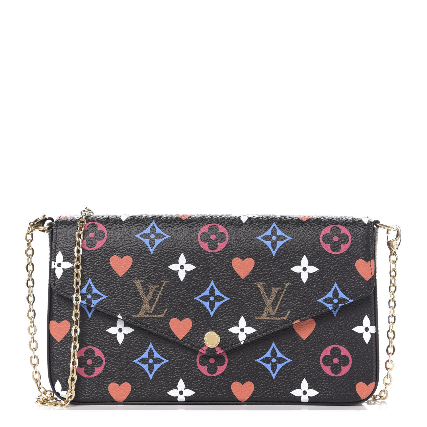 Louis Vuitton Game On Felicie Chain Wallet Black 1 of 9