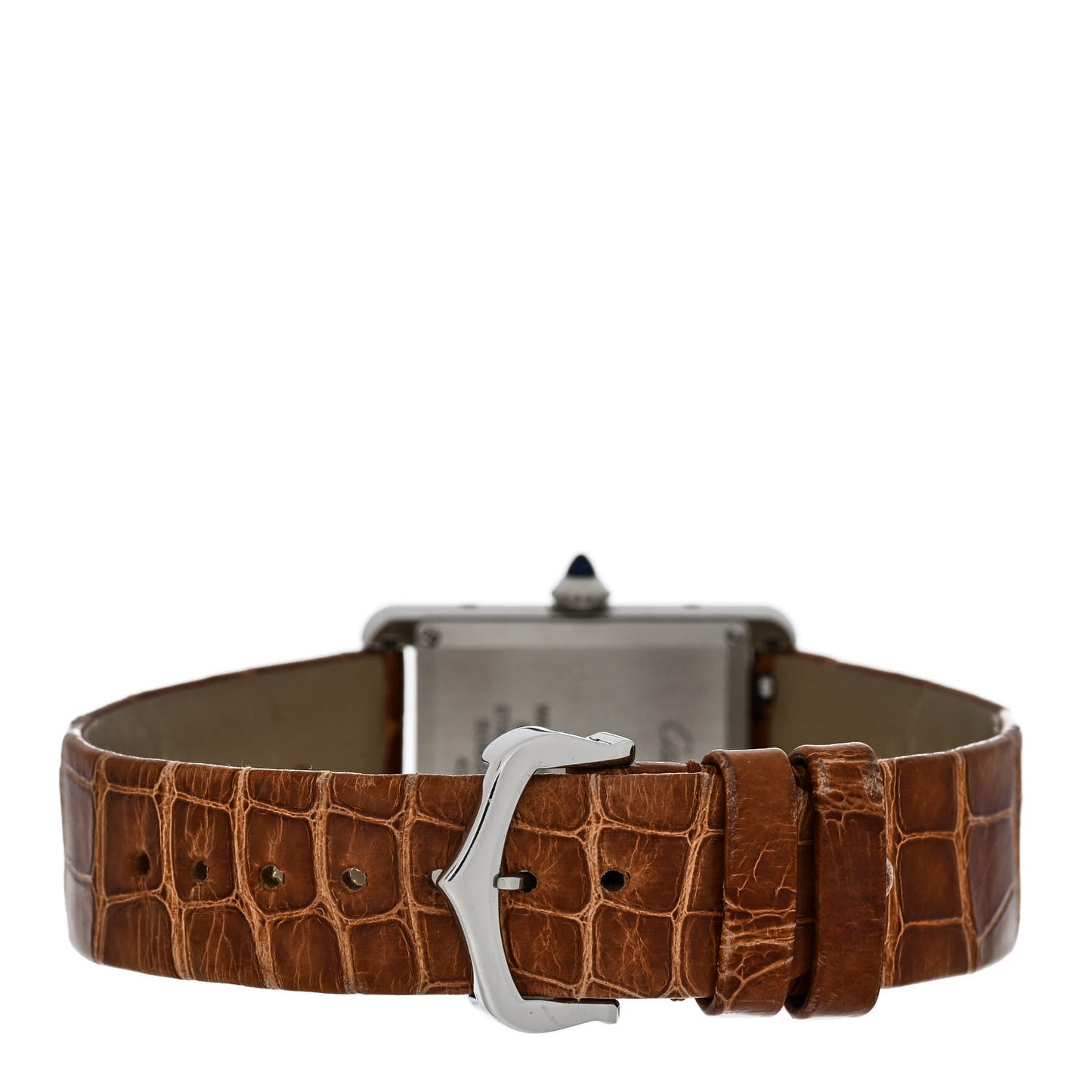 Stainless Steel Alligator 24mm Tank Solo Quartz Watch Brown