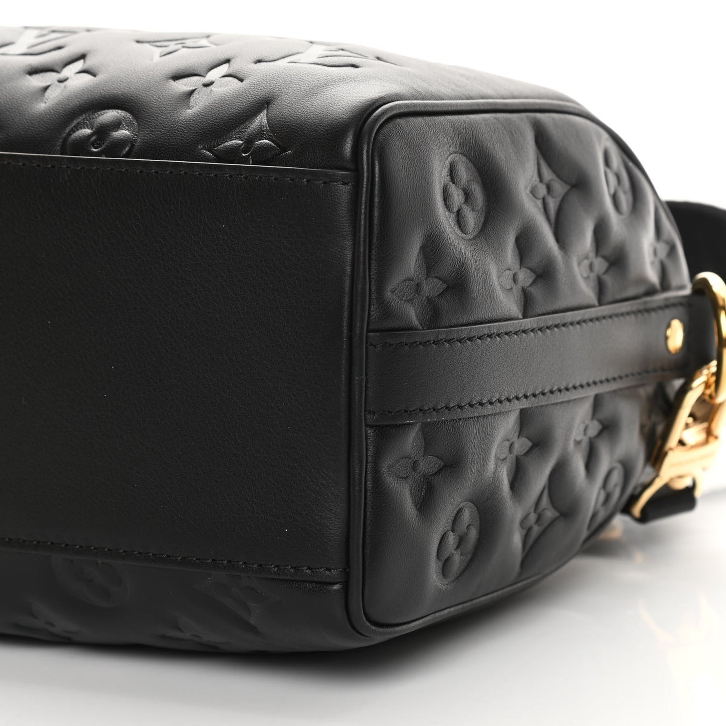 Lambskin Embossed Monogram Speedy 22 Bandouliere Black