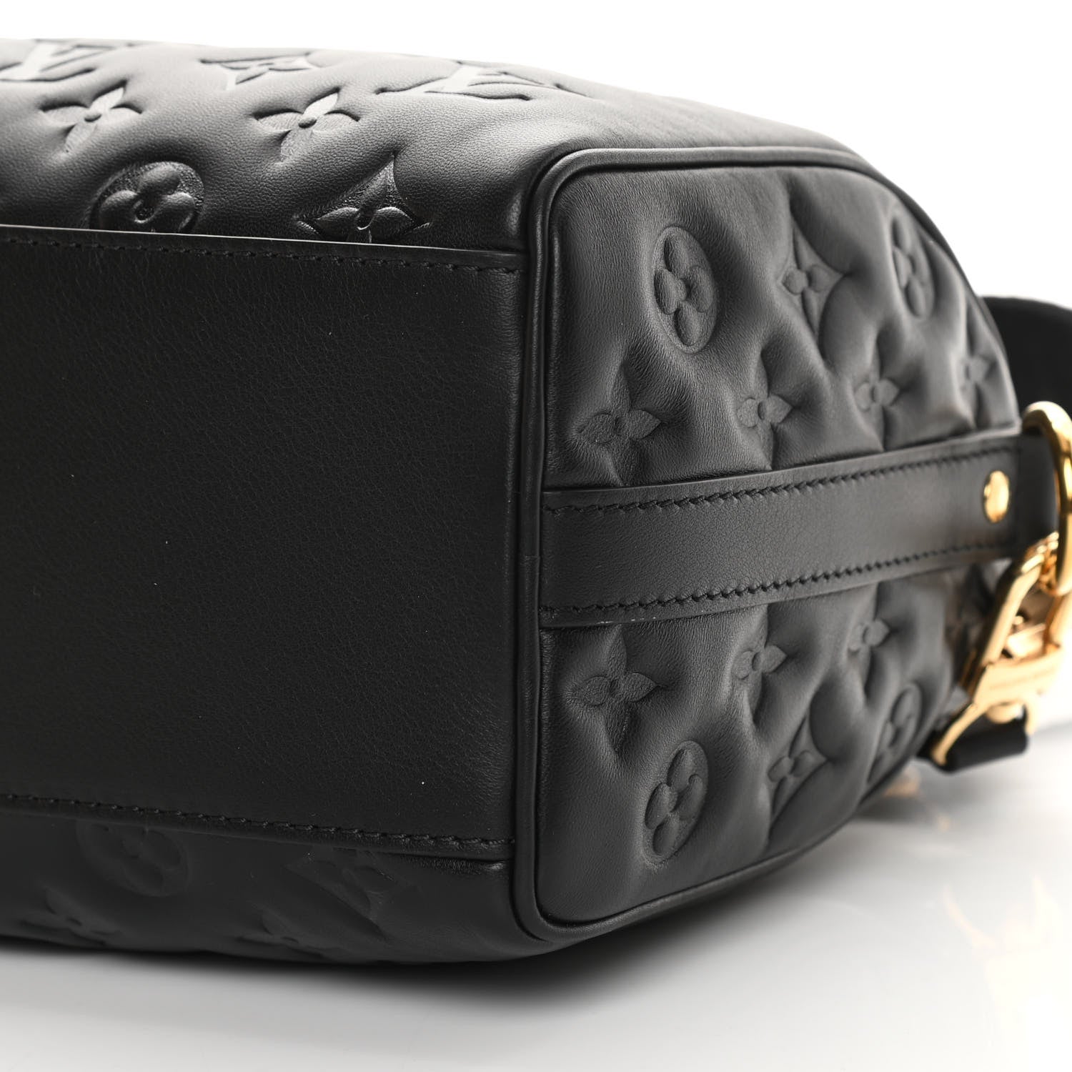 Louis Vuitton Lambskin Embossed Monogram Speedy 22 Bandouliere Black 9 of 10