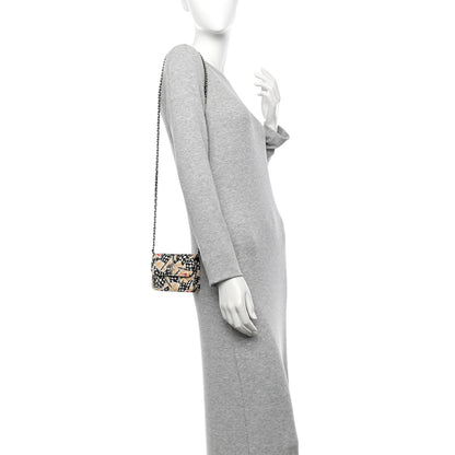 Chanel Canvas Check Flag Printed CC Clutch With Chain Beige Multicolor 2 of 13