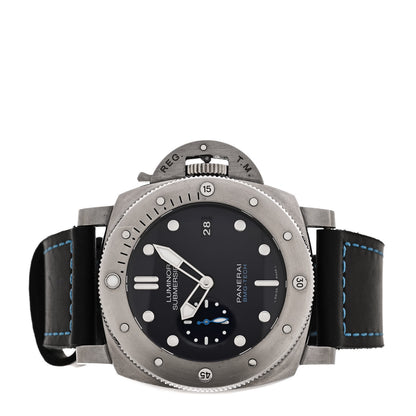 Panerai Titanium Calfskin 47mm Luminor Submersible BMG-TECH Automatic Watch Blue PAM00692 2 of 5