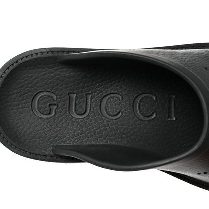 Gucci Rubber GG Monogram Perforated Elea Platform 55mm Lug Sole Sandals 40 Black 7 of 9