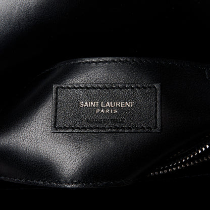 Saint Laurent Canvas Bandana Matelasse Chevron Medium College Bag Red 7 of 13