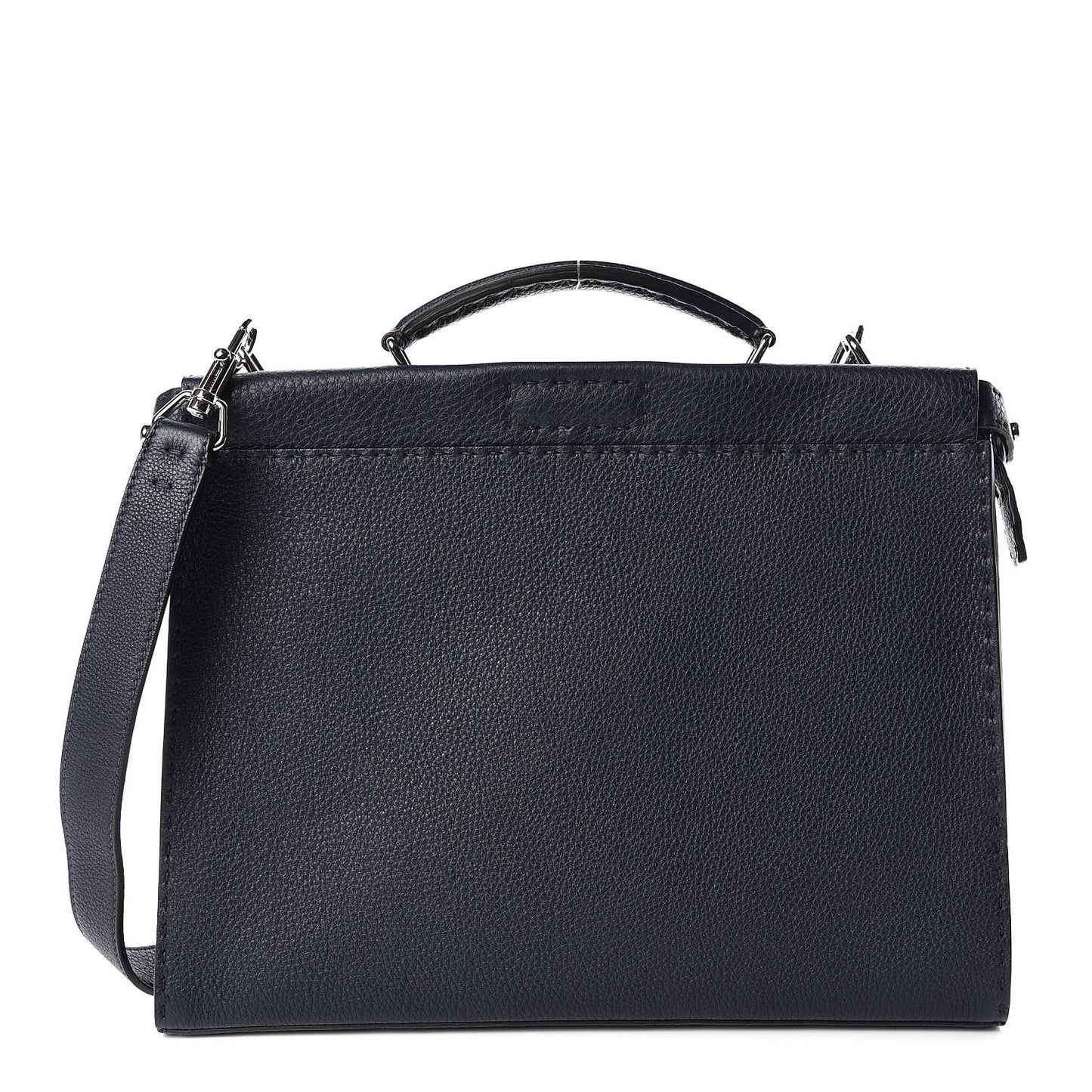 Cuoio Romano Selleria Bi-Color Large Mens Peekaboo Iconic Essential Satchel Lavagna Blue Royal