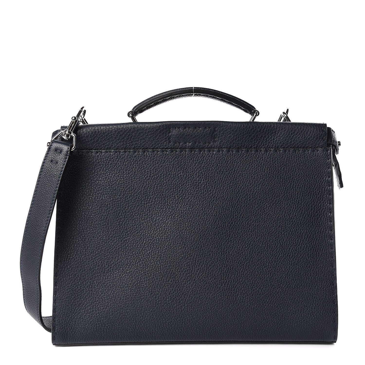 Fendi Cuoio Romano Selleria Bi-Color Large Mens Peekaboo Iconic Essential Satchel Lavagna Blue Royal 1 of 12