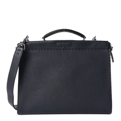 Fendi Cuoio Romano Selleria Bi-Color Large Mens Peekaboo Iconic Essential Satchel Lavagna Blue Royal 1 of 12
