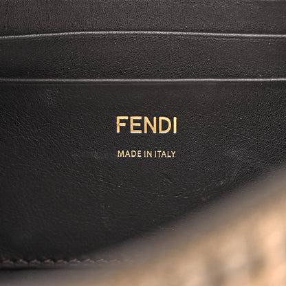 Fendi Fabric Jacquard Paillettes Vitello Seta FF 1974 Mini Baguette Testa di Moro Real Ebano 6 of 10
