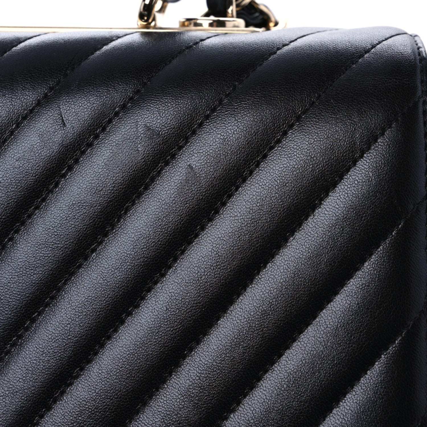 Chanel Lambskin Chevron Quilted Large Trendy CC Dual Handle Flap Bag Black 10 of 16