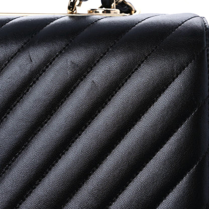 Chanel Lambskin Chevron Quilted Large Trendy CC Dual Handle Flap Bag Black 10 of 16