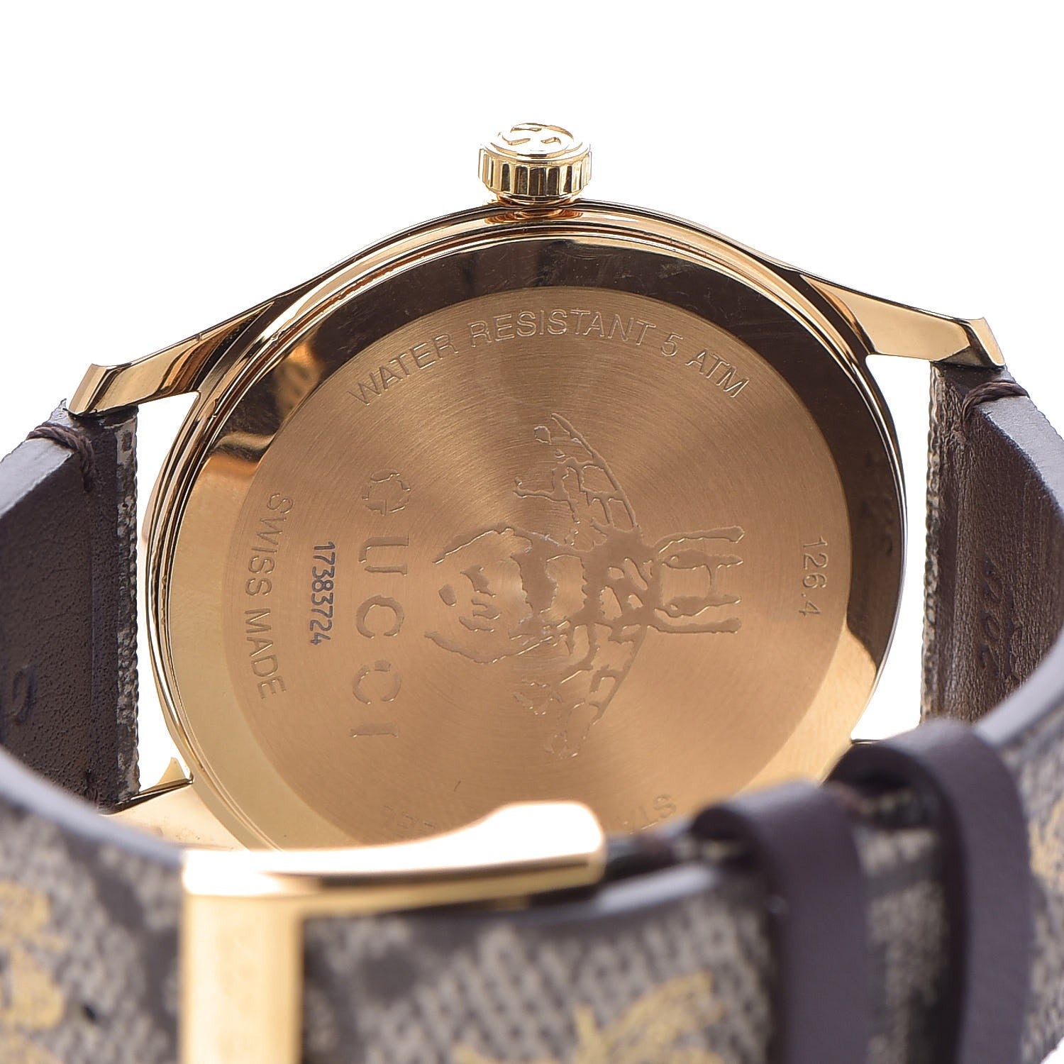 Gucci Stainless Steel Canvas 38mm G-Timeless GG Supreme Bee Quartz Watch Brown 5 of 7