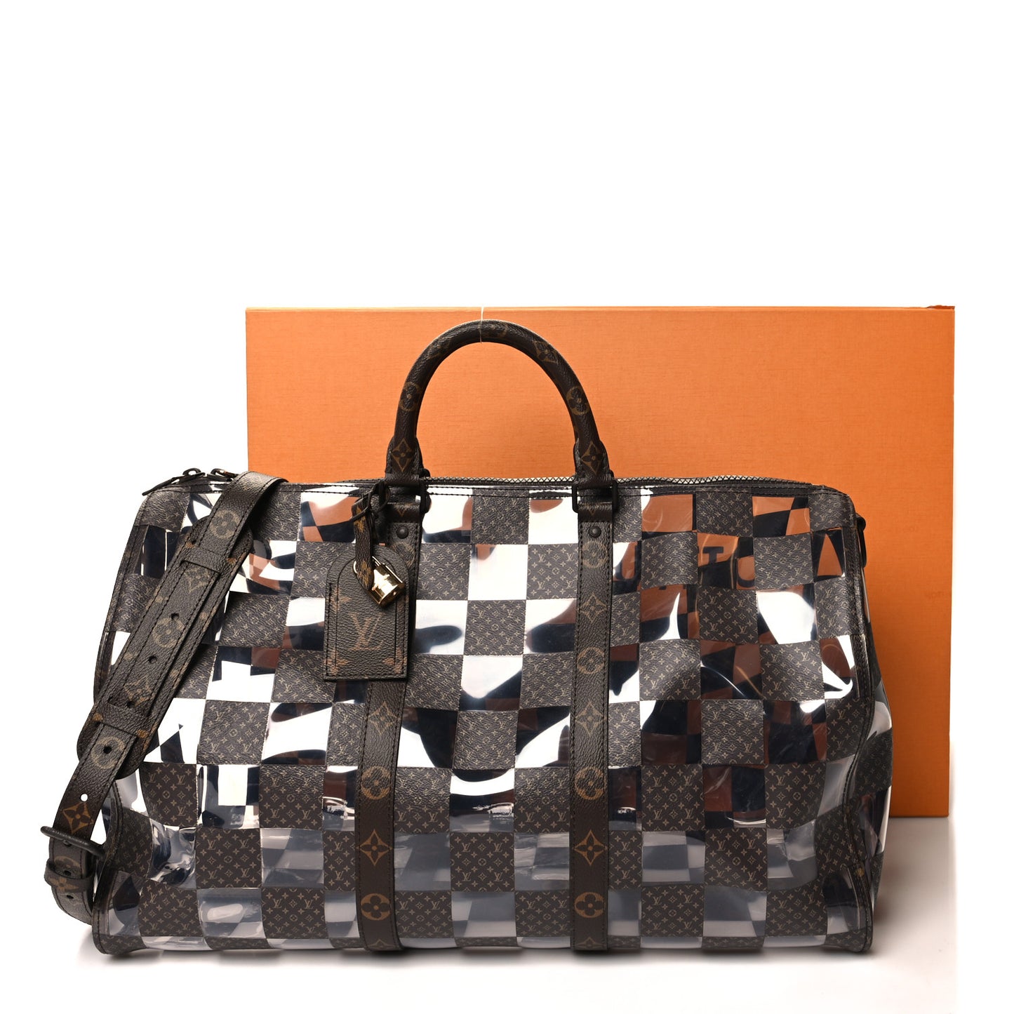 PVC Monogram Chess Keepall Bandouliere 50