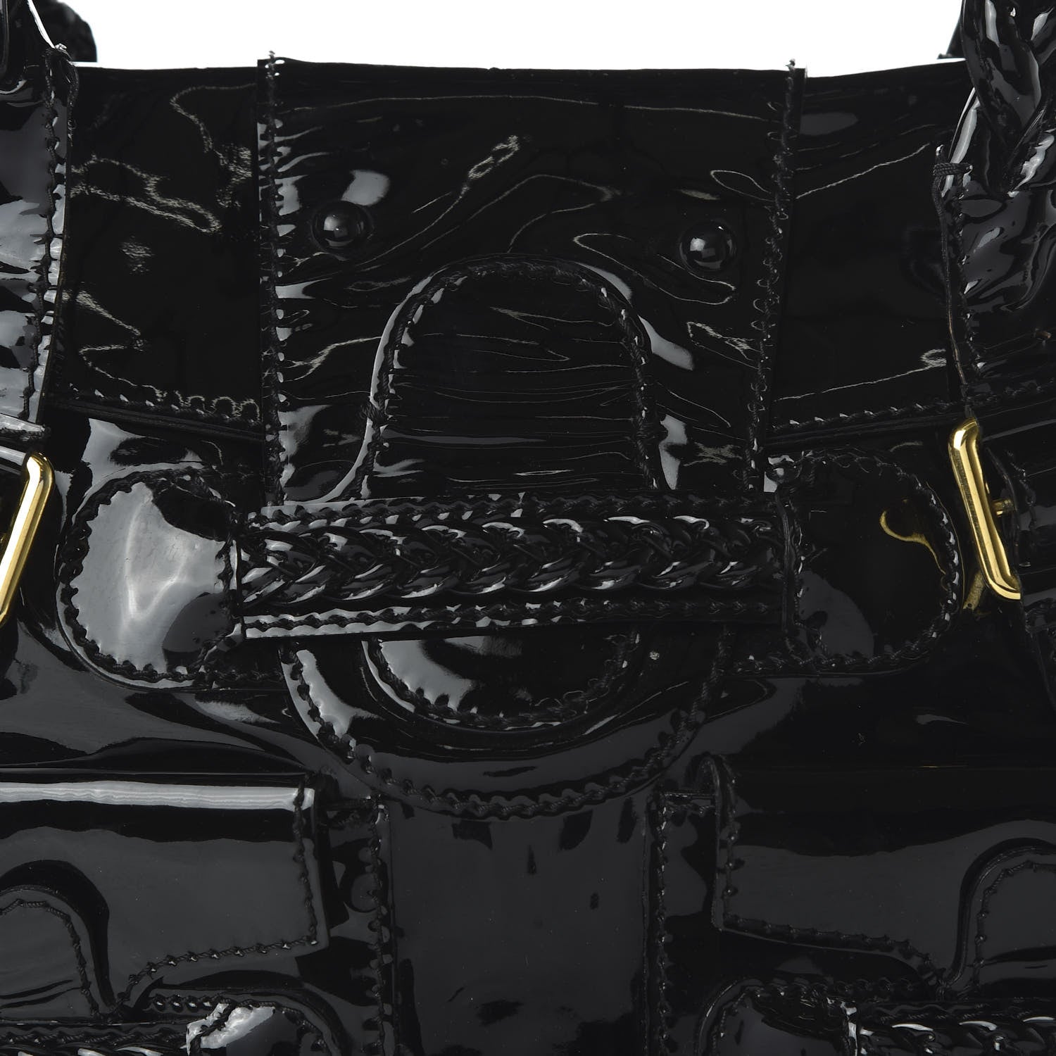 Valentino Garavani Patent Large Histoire Black 9 of 10
