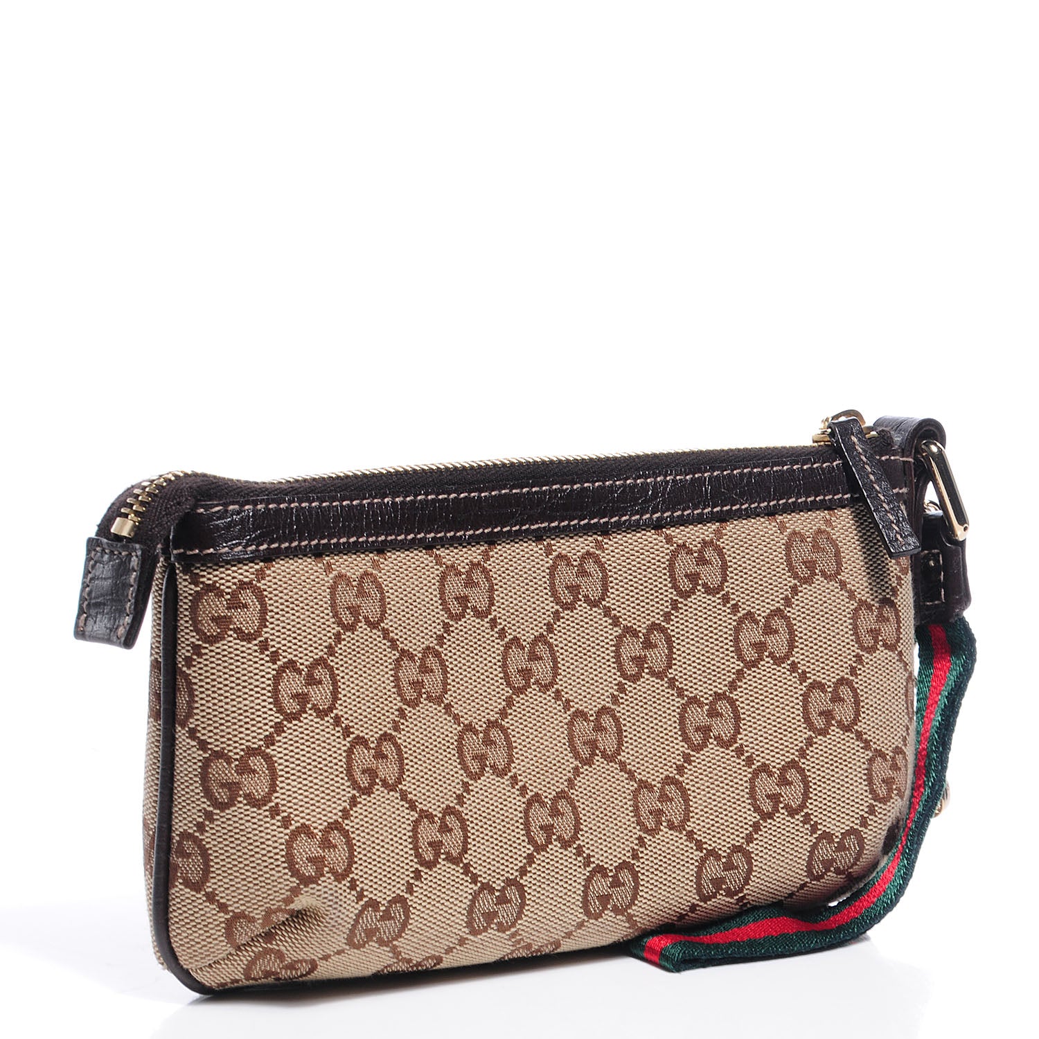 Gucci Monogram Jolicoeur Wristlet Dark Brown 3 of 8