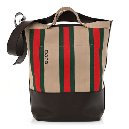 Gucci Canvas Web Large Tote Brown 1 of 11