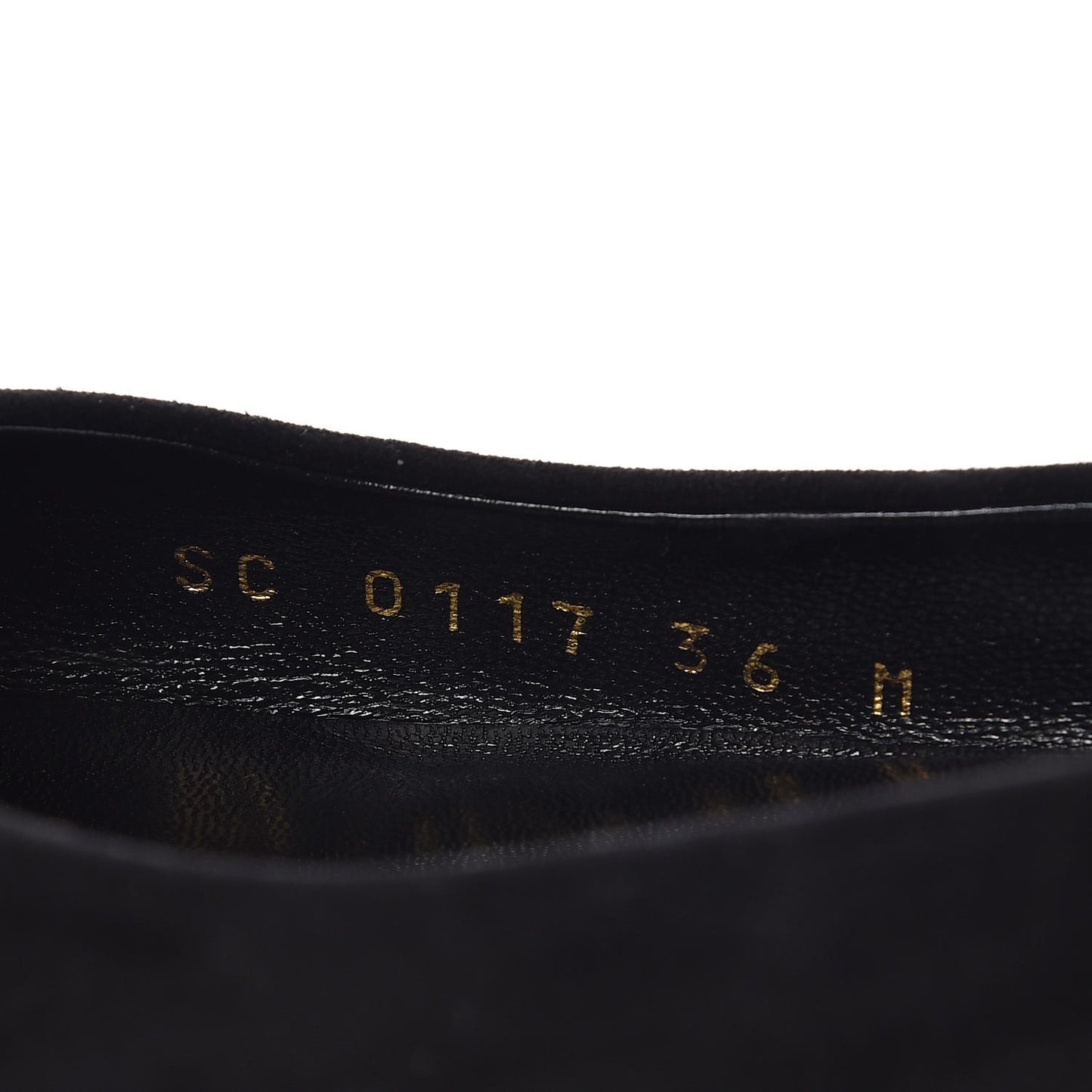 Suede Monogram Uniformes Ballet Flats 36 Black