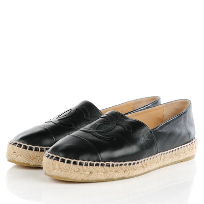 Chanel Lambskin CC Espadrilles 39 Black 3 of 9