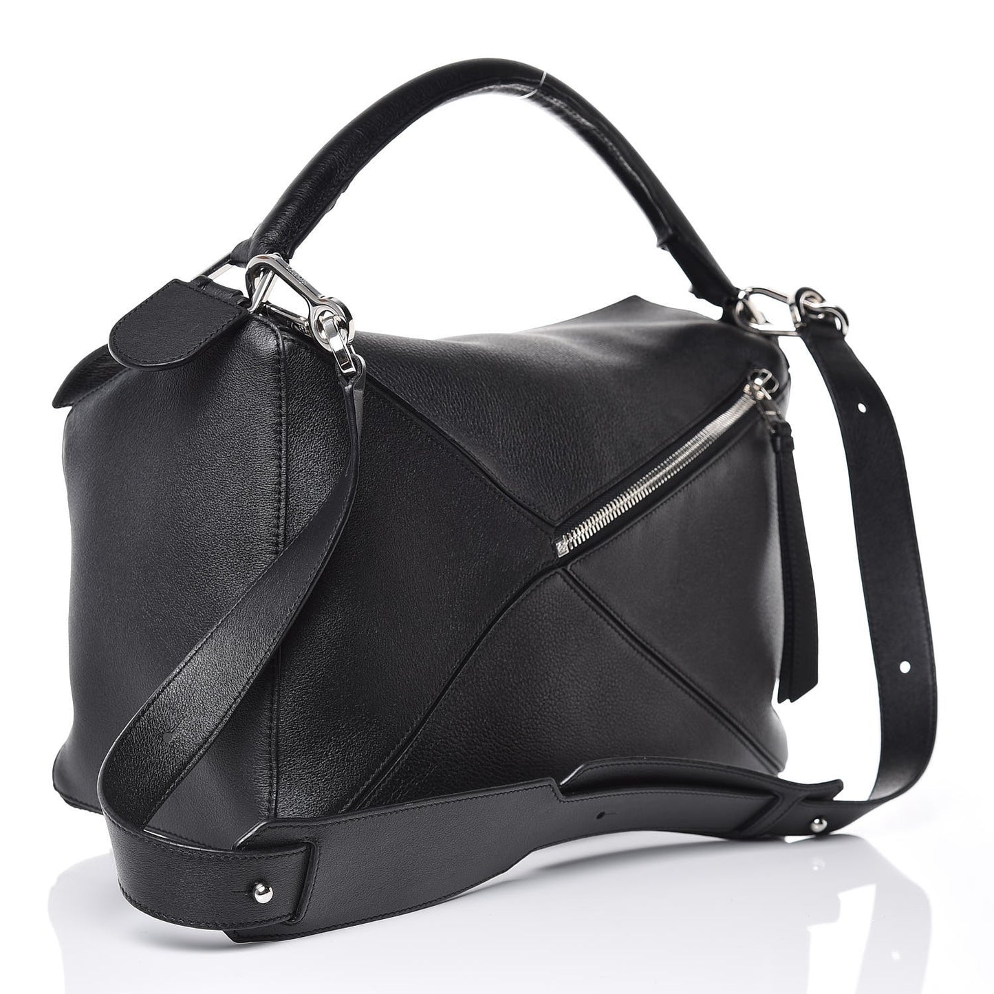 Calfskin Large Puzzle Bag Black