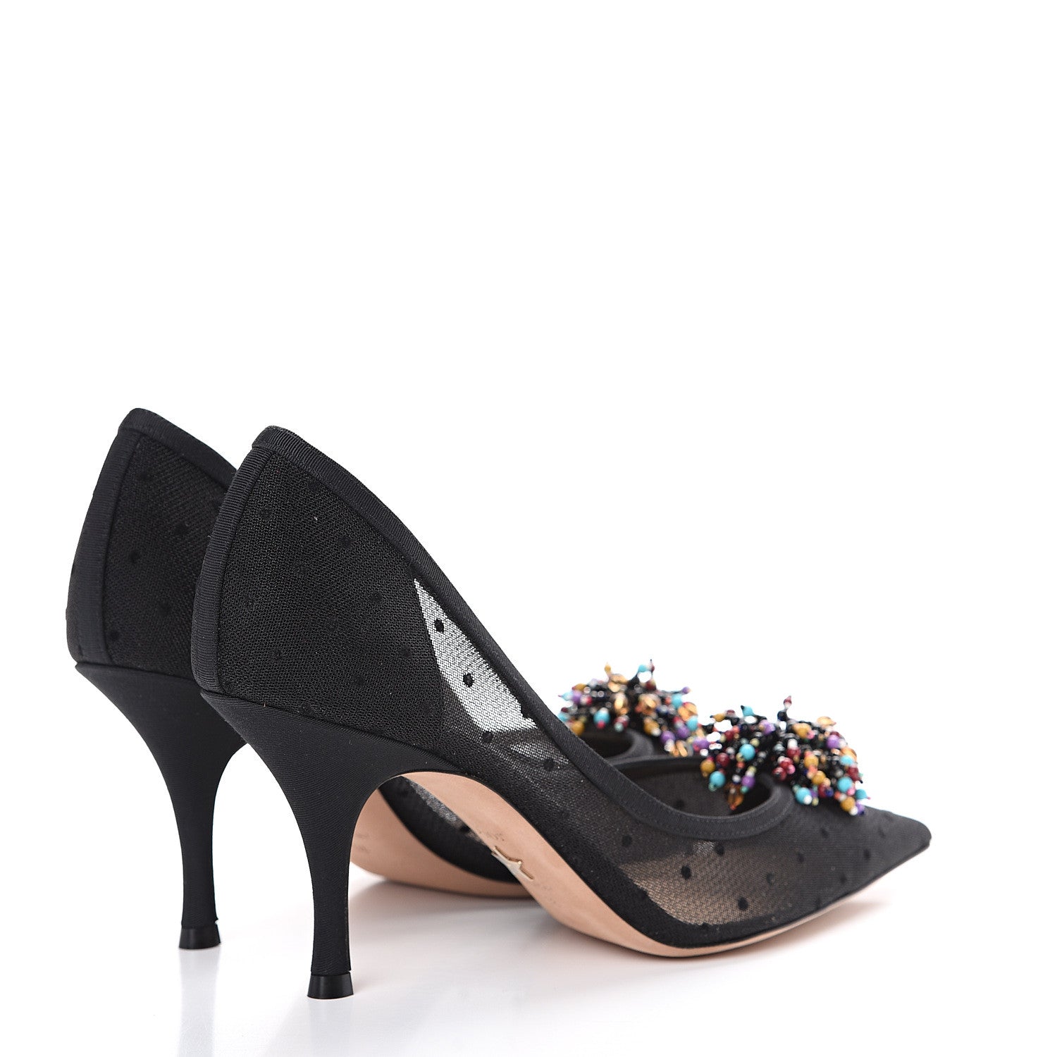 Christian Dior Grosgrain Plumetis Dior Blossom Pump 38 Black 4 of 11