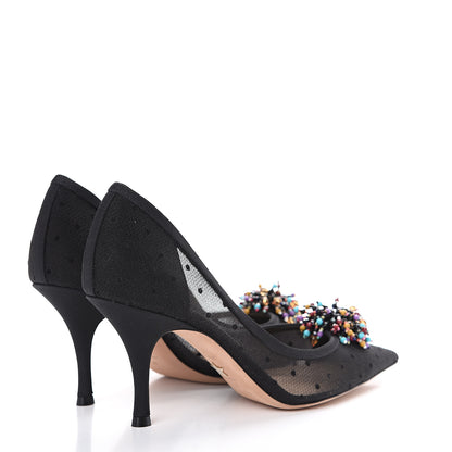 Christian Dior Grosgrain Plumetis Dior Blossom Pump 38 Black 4 of 11