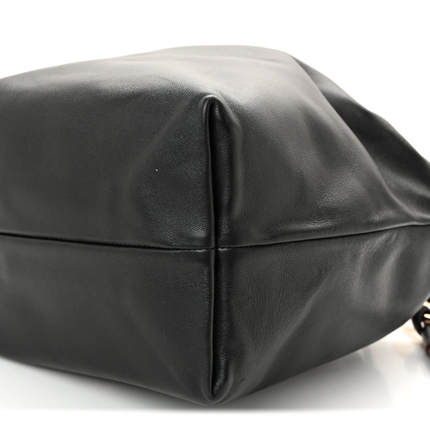 Nappa Vlogo Pouf Bucket Bag Black