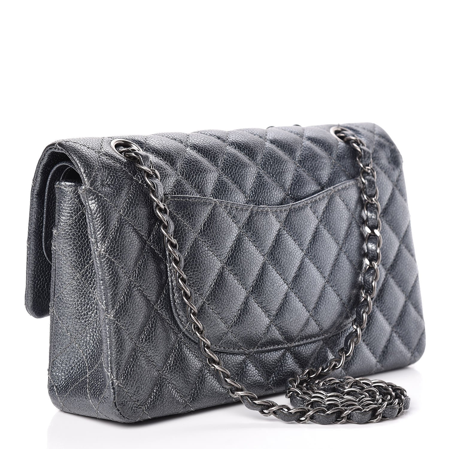 Chanel Pearly Caviar Quilted Medium Double Flap Grey 3 of 10