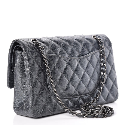 Chanel Pearly Caviar Quilted Medium Double Flap Grey 3 of 10