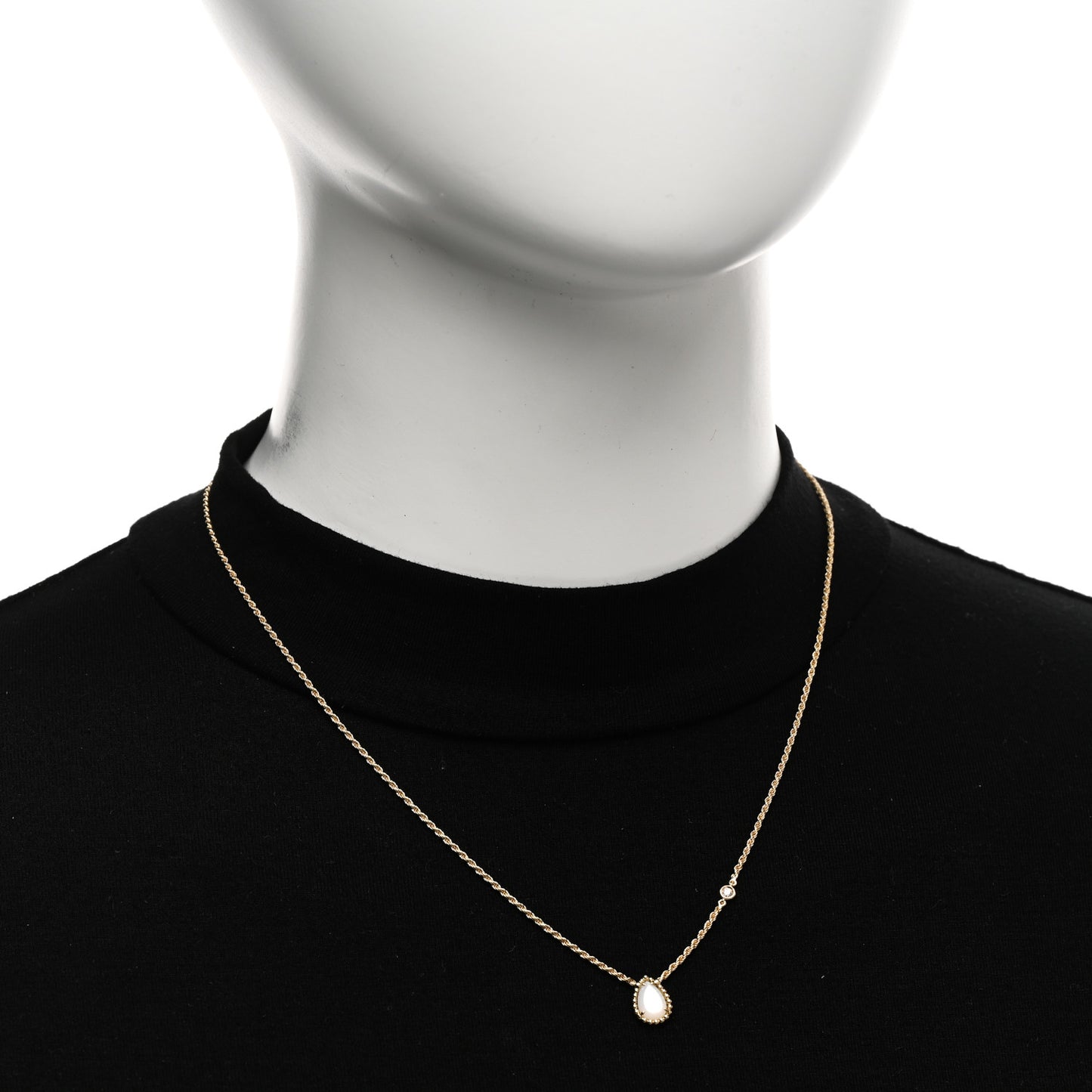 18K Yellow Gold Diamond Mother of Pearl XS Serpent Boheme Necklace