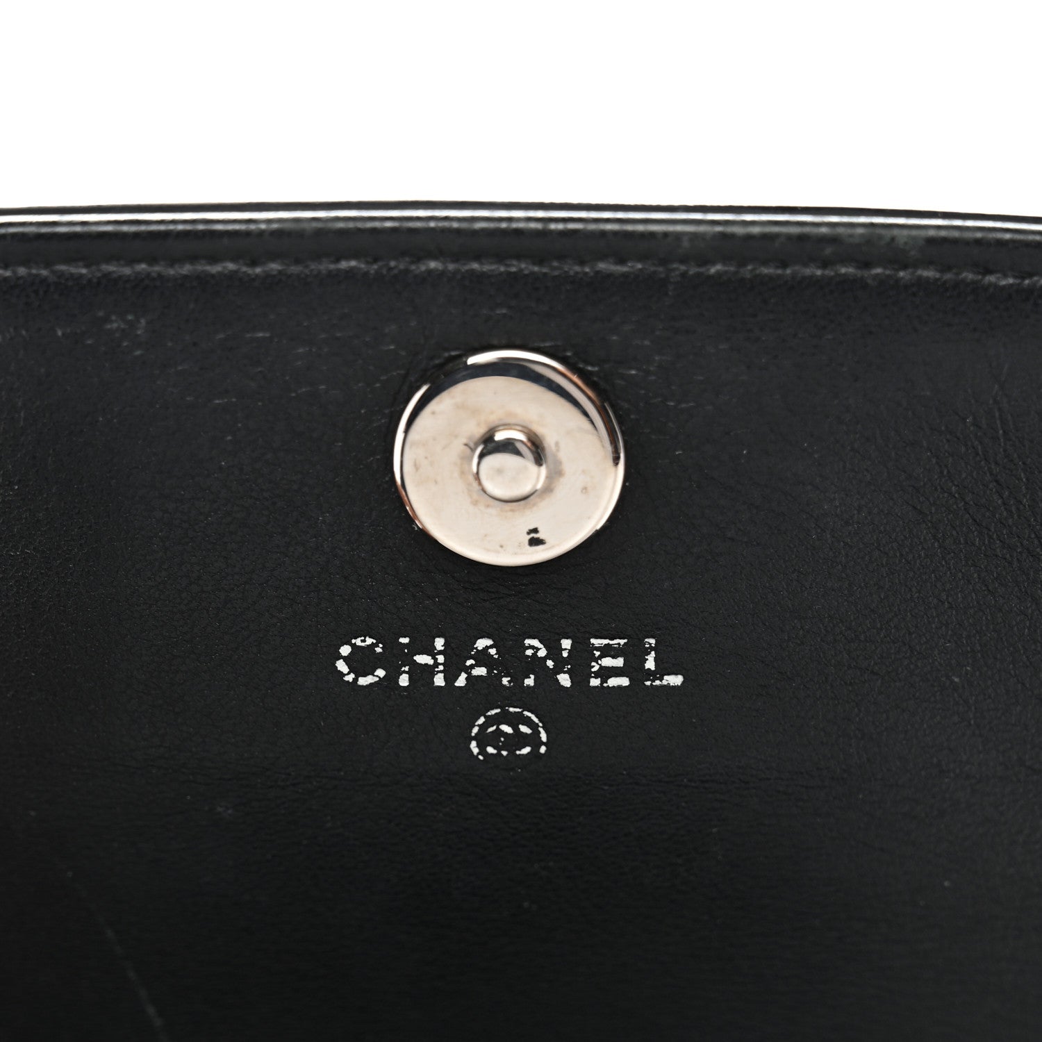 Chanel Patent CC Compact Wallet on Chain WOC Black 7 of 15