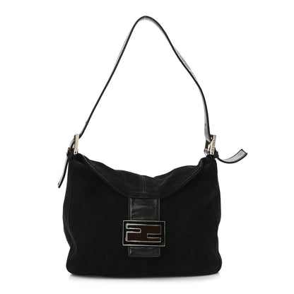 Fendi Suede Shoulder Bag Black 1 of 9