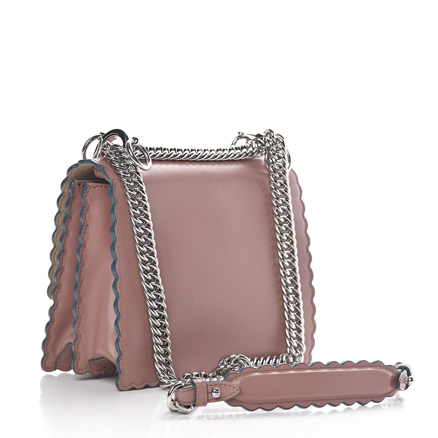 Vitello Liberty Scalloped Studded Small Kan I Shoulder Bag English Rose