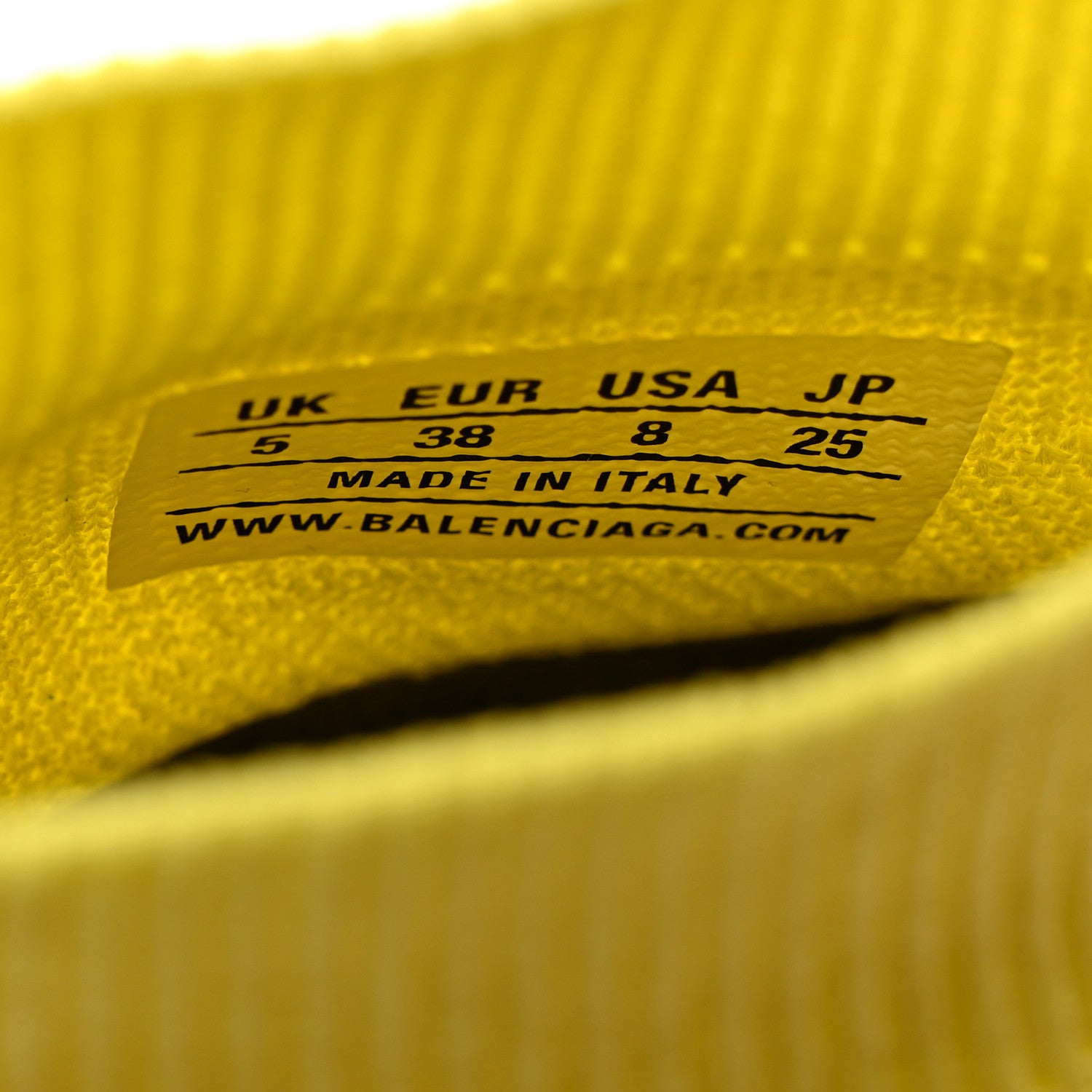 Balenciaga Ribbed Knit Womens Speed 2.0 Transparent Sole Sneakers 38 Yellow 7 of 9
