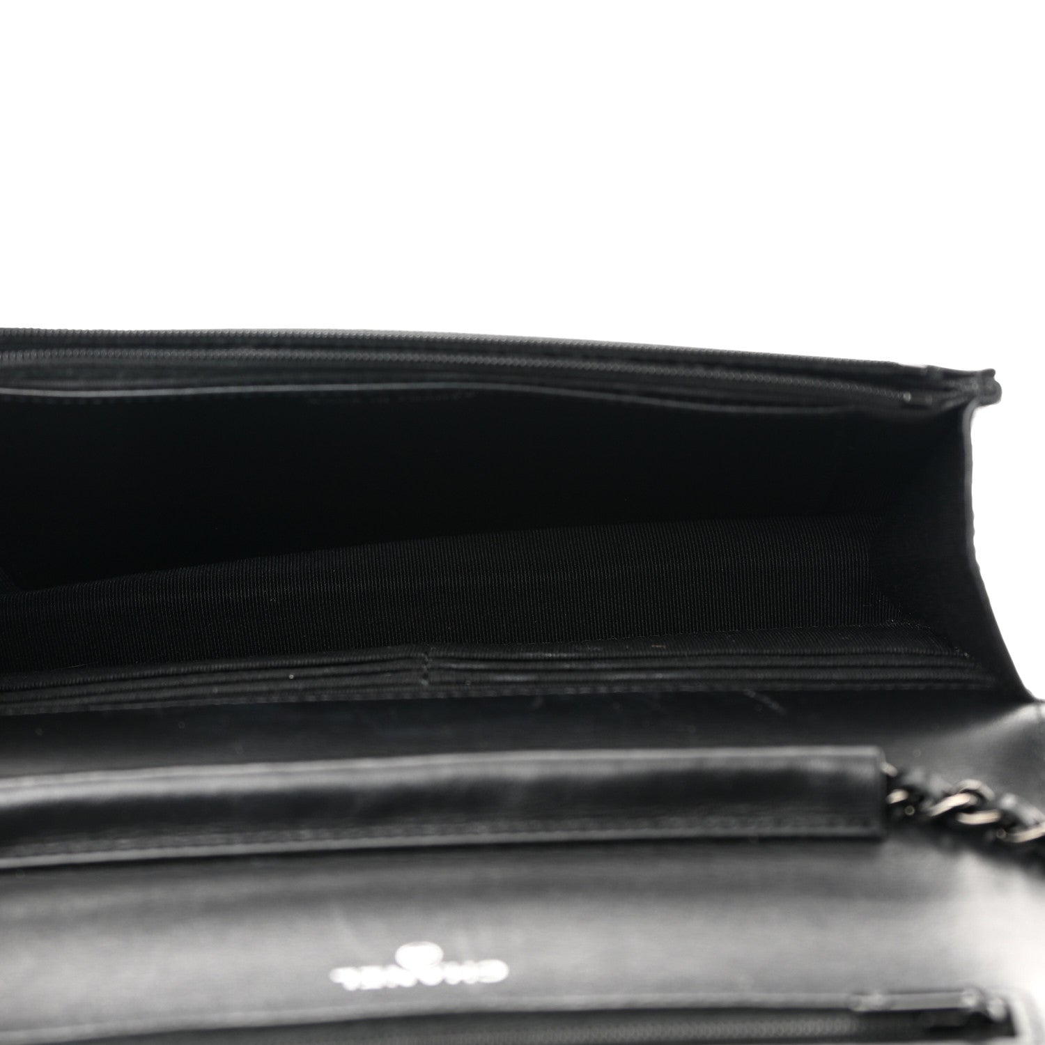 Chanel Patent Quilted Wallet On Chain WOC Black 5 of 11
