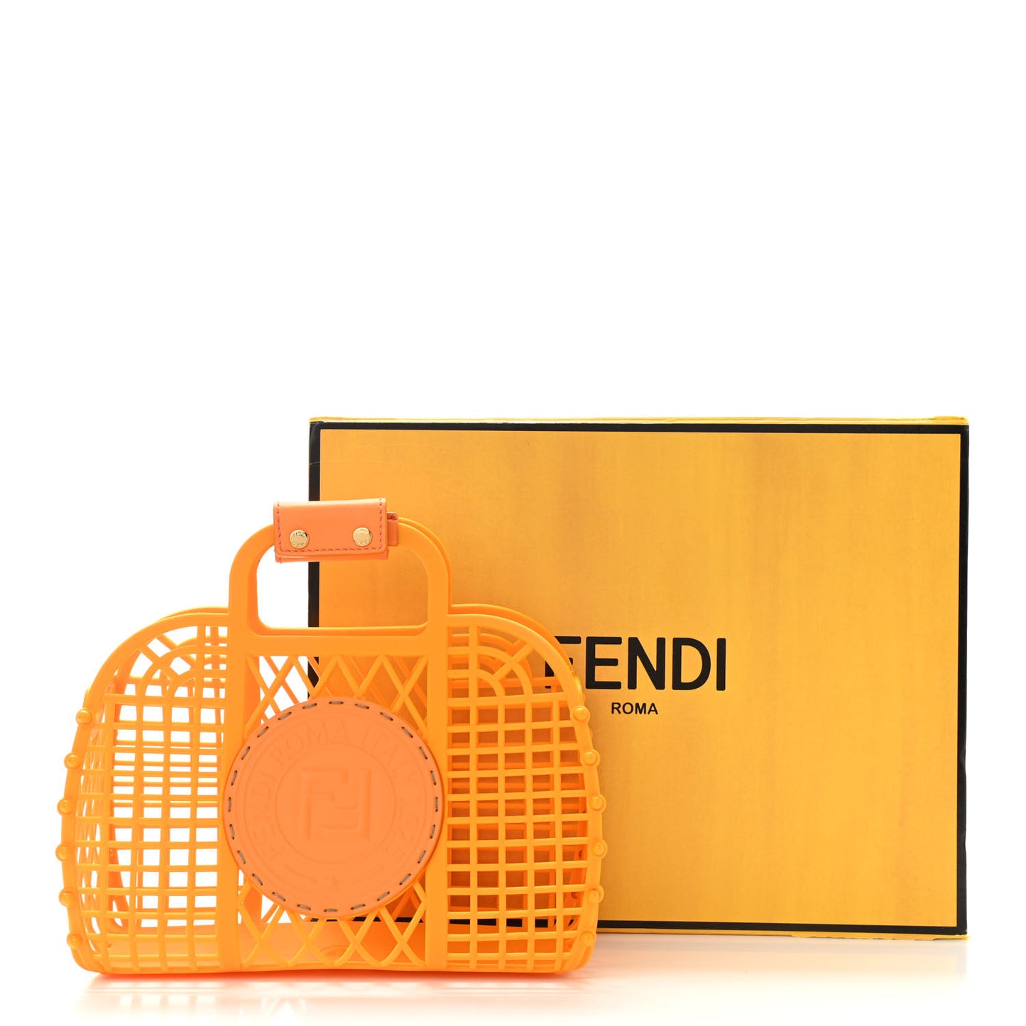 Recycled Plastic Vitello Liberty Matte Small Fendi Basket Clementine