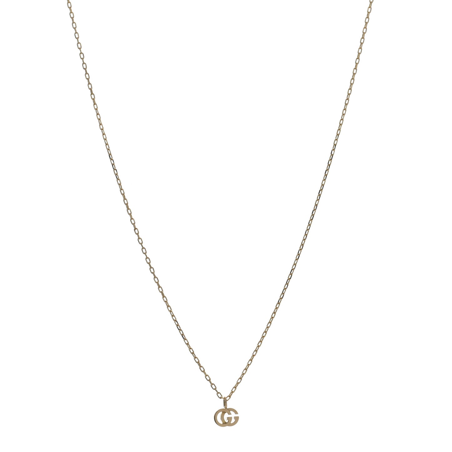 18K Yellow Gold Blue Topaz Running G Pendant Necklace