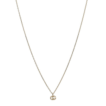 Gucci 18K Yellow Gold Blue Topaz Running G Pendant Necklace 1 of 4