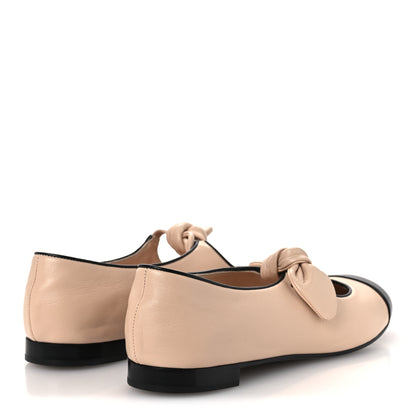 Chanel Lambskin Bow Mary Jane Flats 40 Beige Black 5 of 12