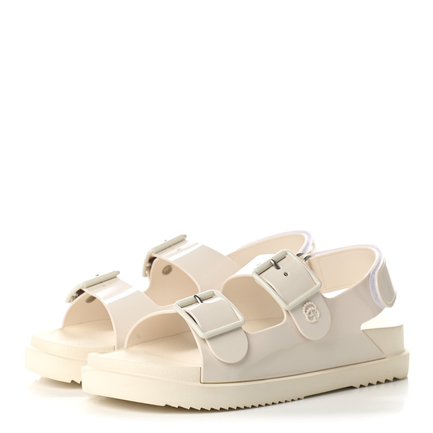 Gucci Rubber Mini Double G Womens Isla Dad Sandals 39 Dusty White 3 of 9