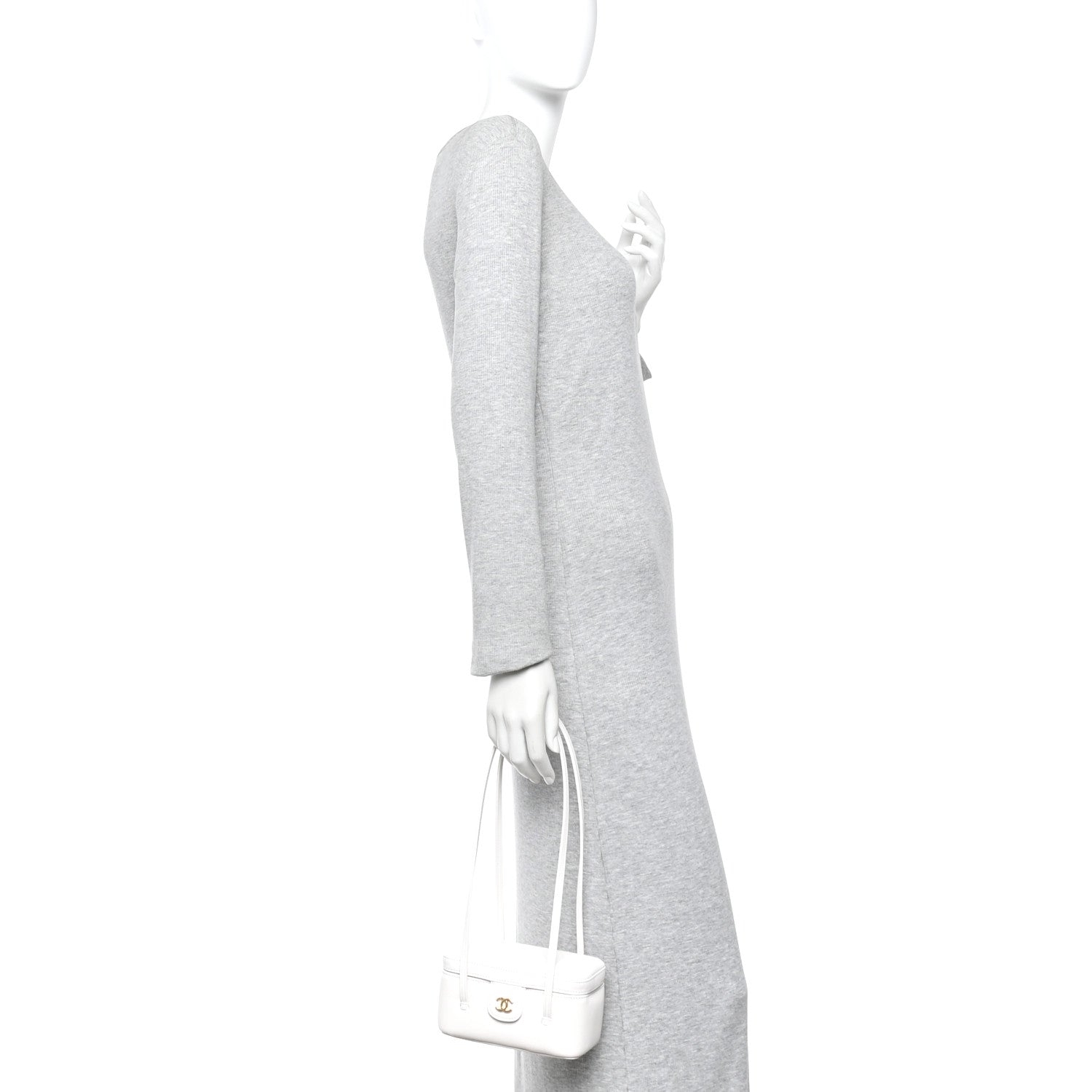 Chanel Shiny Caviar Preppy Coco Long Vanity With Strap White 2 of 11