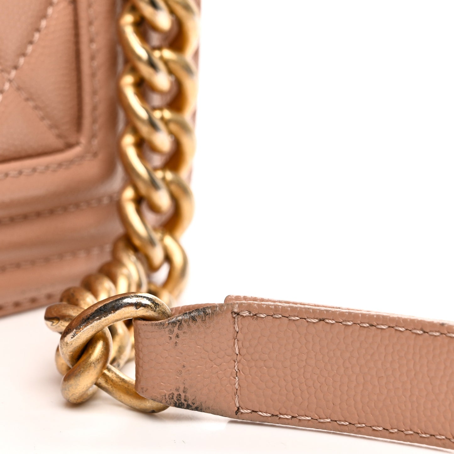 Caviar Quilted New Medium Boy Flap Beige