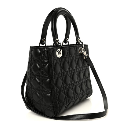 Christian Dior Lambskin Cannage Medium Lady Dior Black 3 of 10