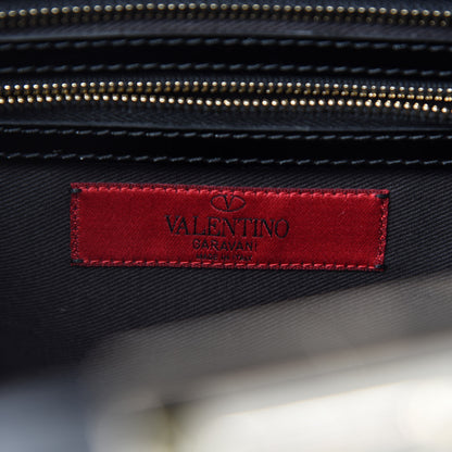 Valentino Garavani Patent Monochrome Small Rockstud Double Handle Tote Black 8 of 10