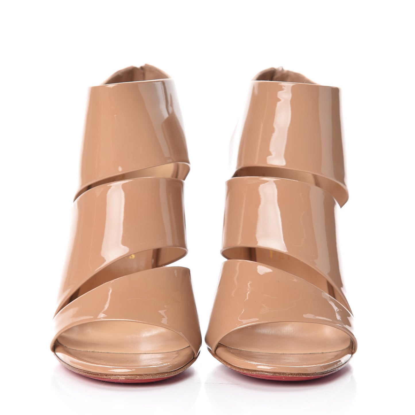Patent Cachottiere 100 Peep Toe Booties 35.5 Soft Nude